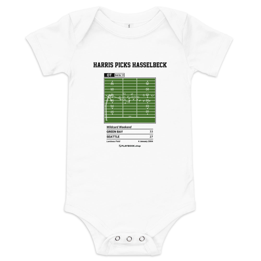 Greatest Green Bay Packers Plays Baby Bodysuit: Harris picks Hasselbeck (2004)