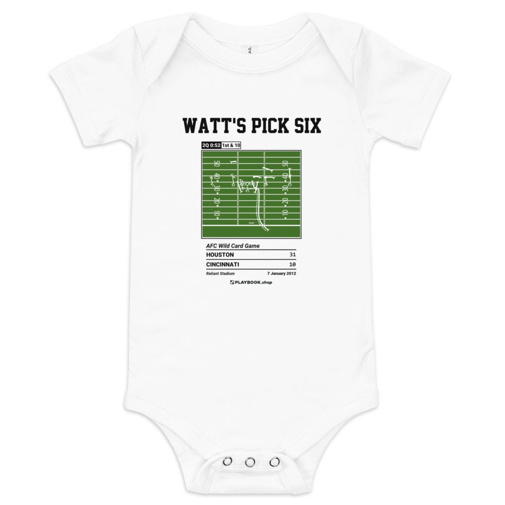 Greatest Houston Texans Plays Baby Bodysuit: Watt's pick six (2012)