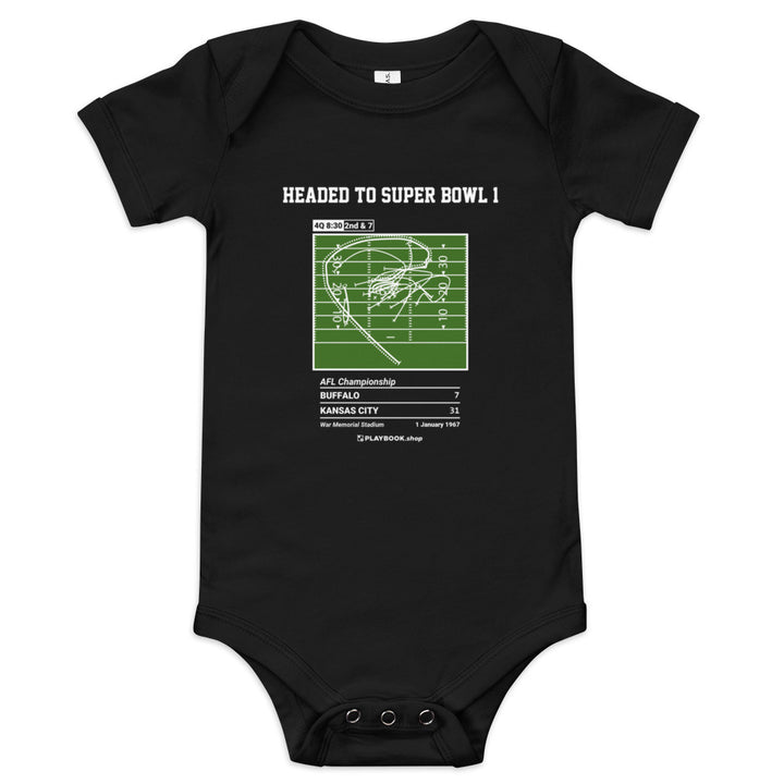 Greatest Kansas City Chiefs Plays Baby Bodysuit: Headed to Super Bowl 1 (1967)