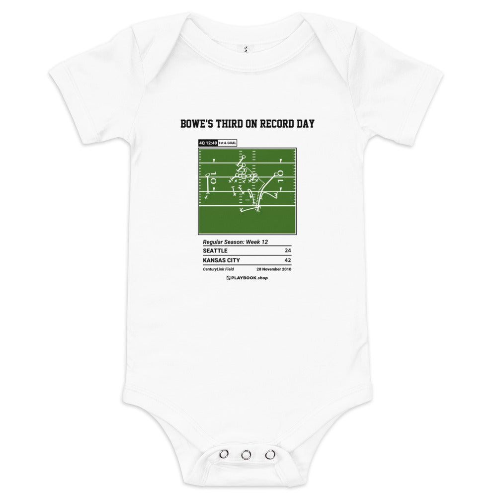 Greatest Kansas City Chiefs Plays Baby Bodysuit: Bowe's third on record day (2010)