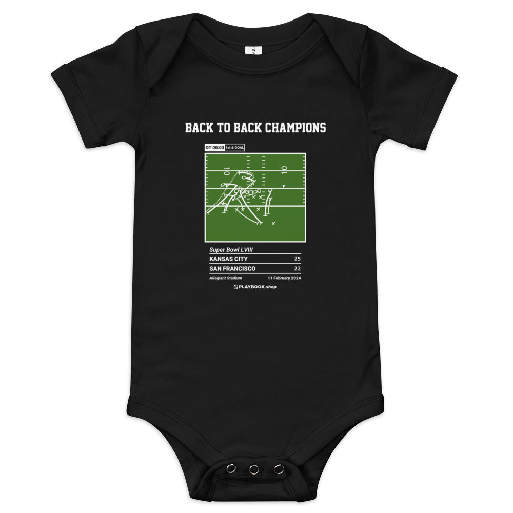 Greatest Kansas City Chiefs Plays Baby Bodysuit: Back to Back Champions (2024)