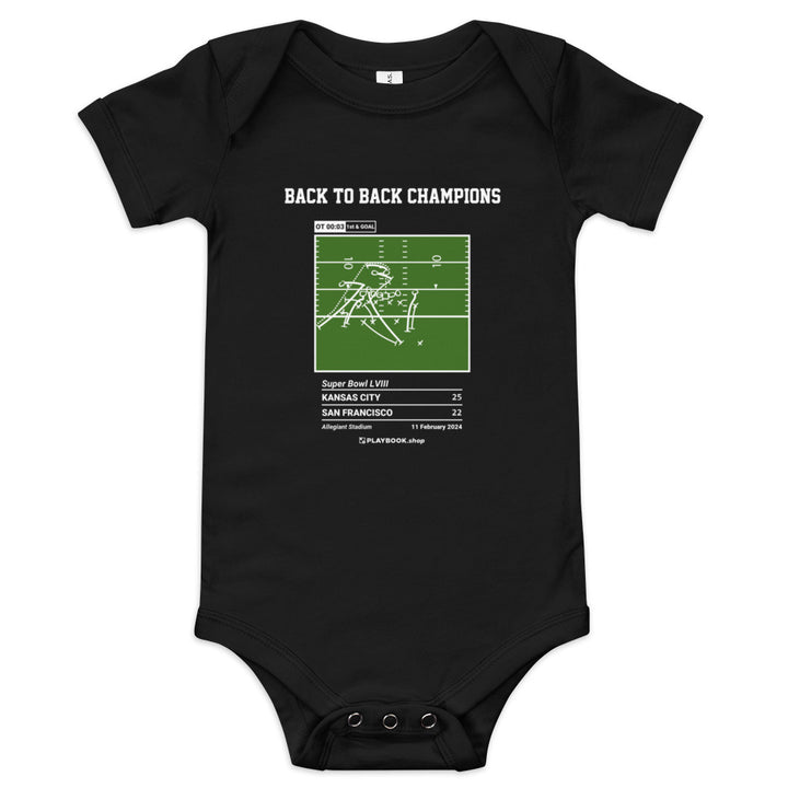 Greatest Kansas City Chiefs Plays Baby Bodysuit: Back to Back Champions (2024)