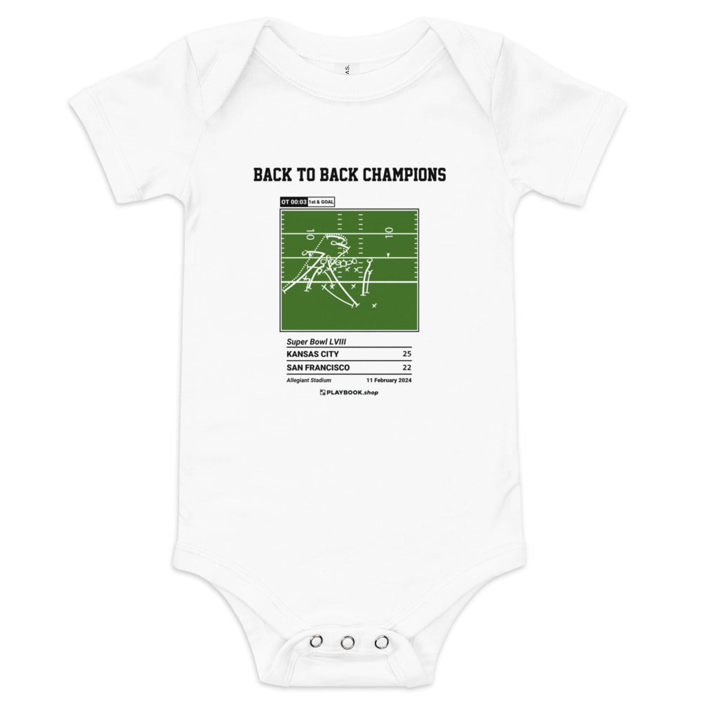 Greatest Kansas City Chiefs Plays Baby Bodysuit: Back to Back Champions (2024)