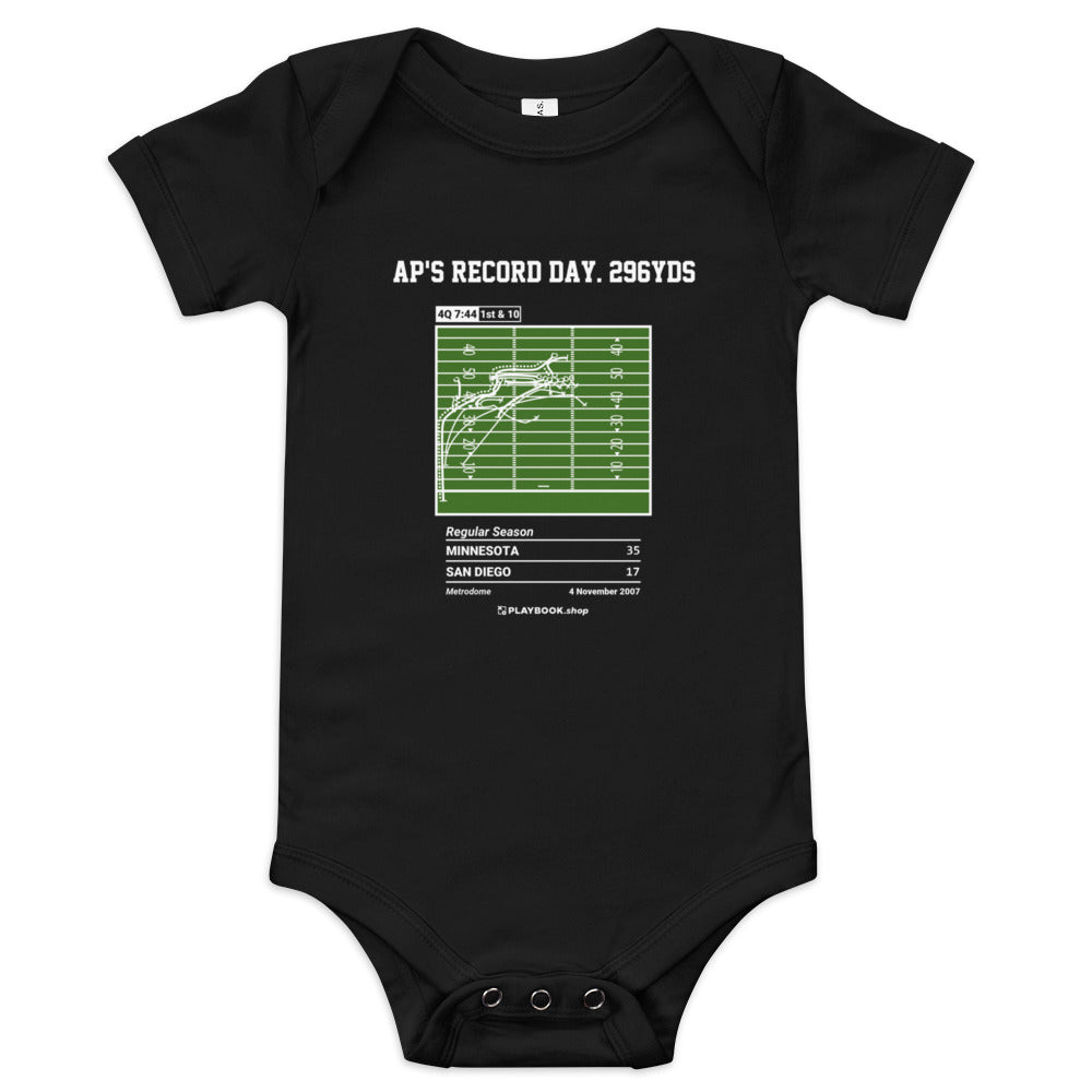 Greatest Minnesota Vikings Plays Baby Bodysuit: AP's Record Day. 296yds (2007)