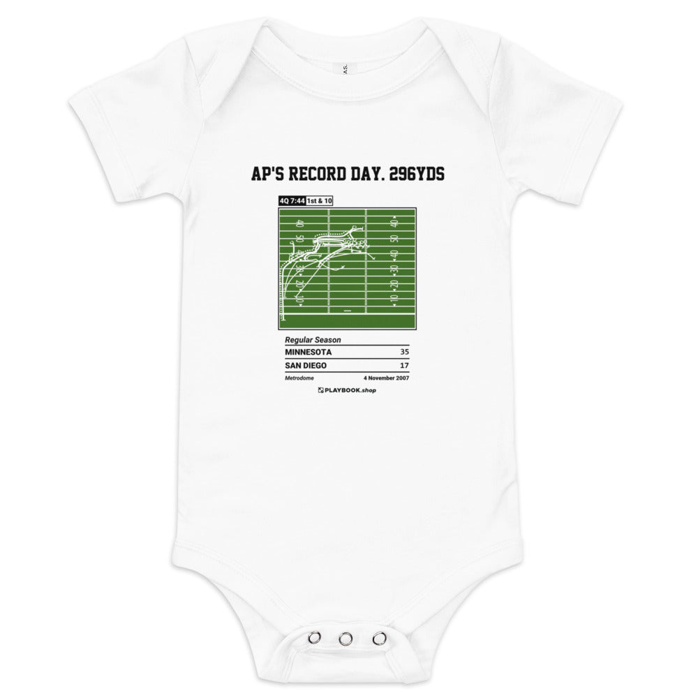 Greatest Minnesota Vikings Plays Baby Bodysuit: AP's Record Day. 296yds (2007)