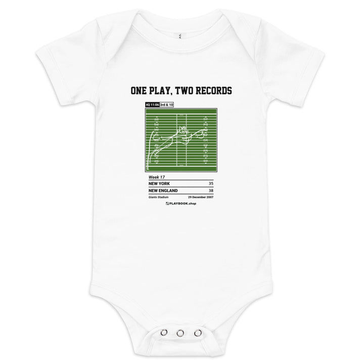 Greatest New England Patriots Plays Baby Bodysuit: One play, two records (2007)