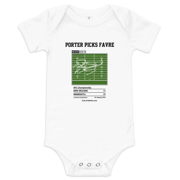 Greatest New Orleans Saints Plays Baby Bodysuit: Porter picks Favre (2010)
