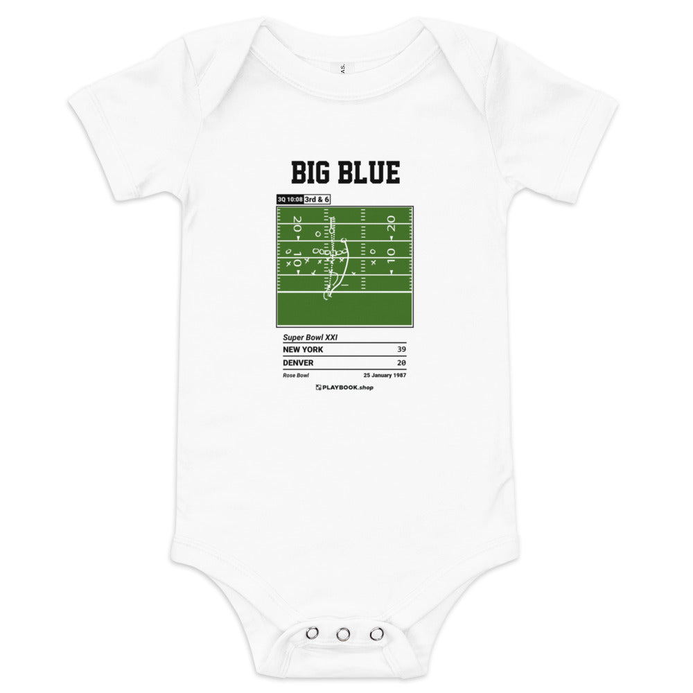 Greatest New York Giants Plays Baby Bodysuit: Big Blue (1987)