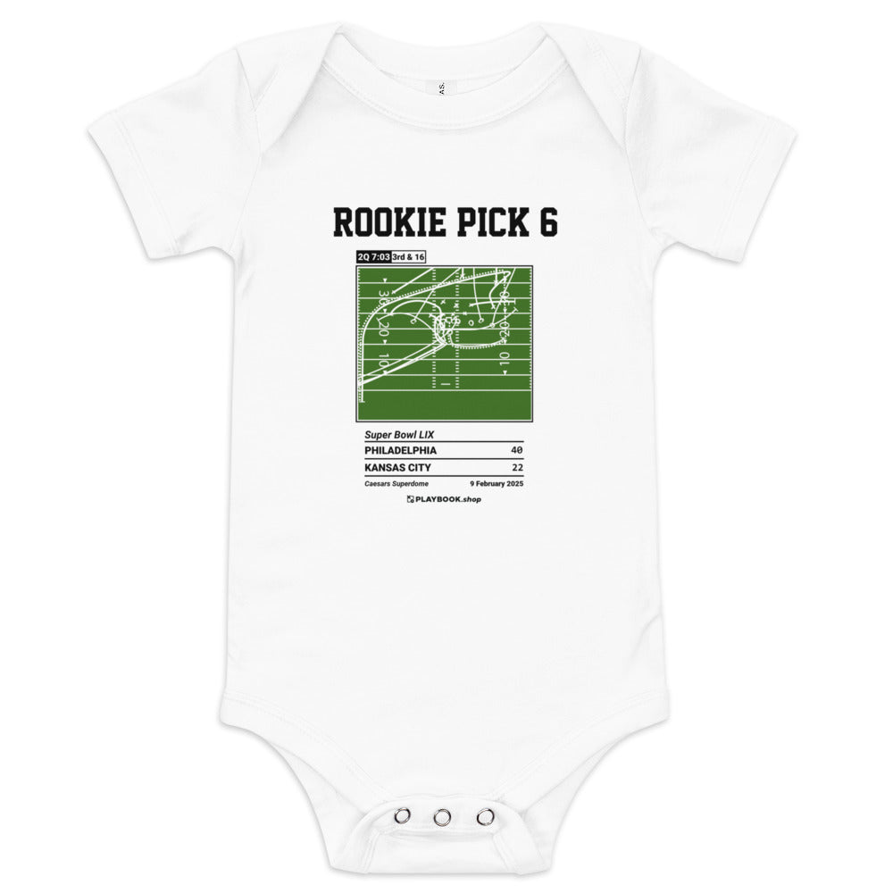 Greatest Philadelphia Eagles Plays Baby Bodysuit: Rookie Pick 6 (2025)