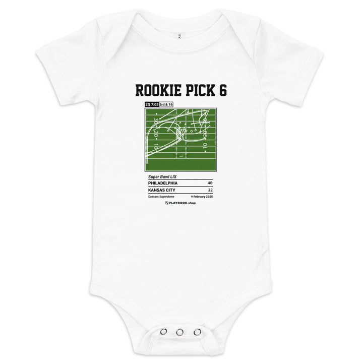 Greatest Philadelphia Eagles Plays Baby Bodysuit: Rookie Pick 6 (2025)