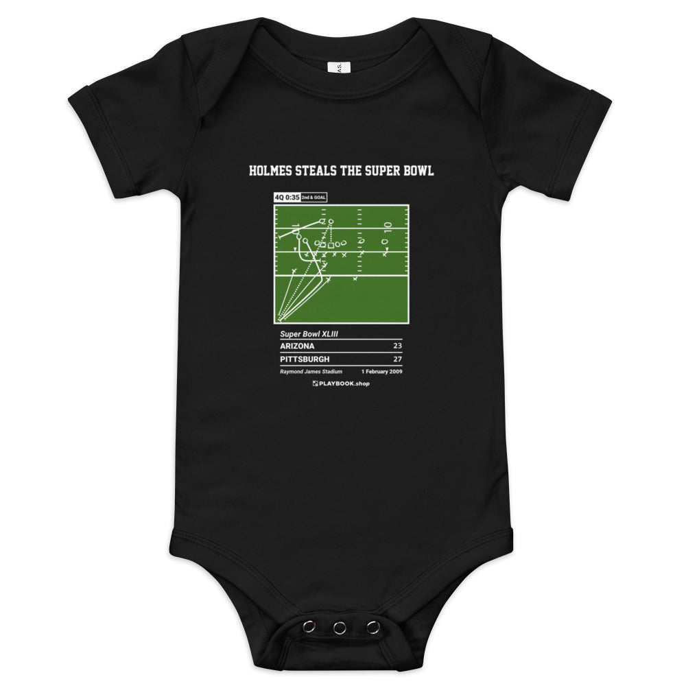 Greatest Pittsburgh Steelers Plays Baby Bodysuit: Holmes steals the Super Bowl (2009)