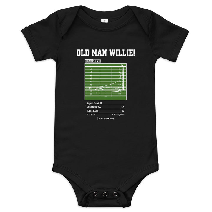 Greatest Oakland Raiders Plays Baby Bodysuit: Old Man Willie! (1977)