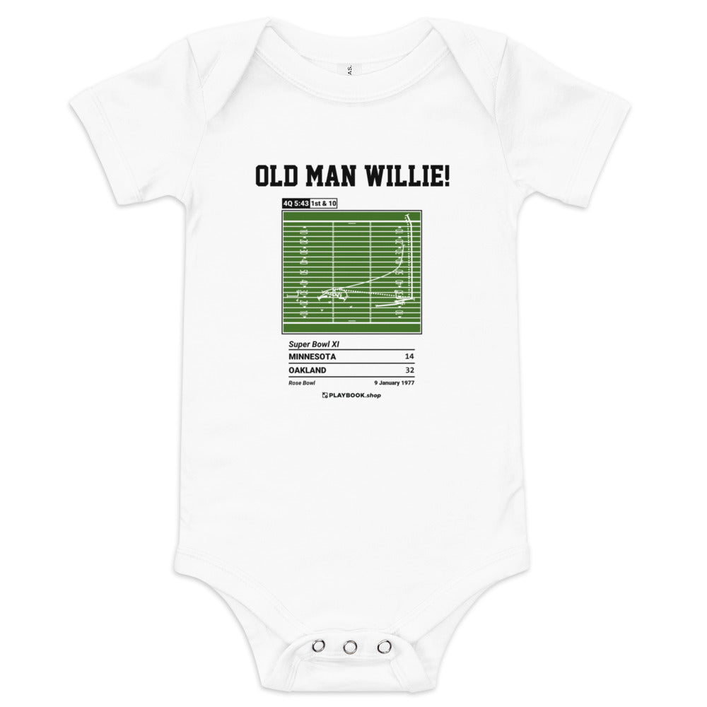 Greatest Oakland Raiders Plays Baby Bodysuit: Old Man Willie! (1977)