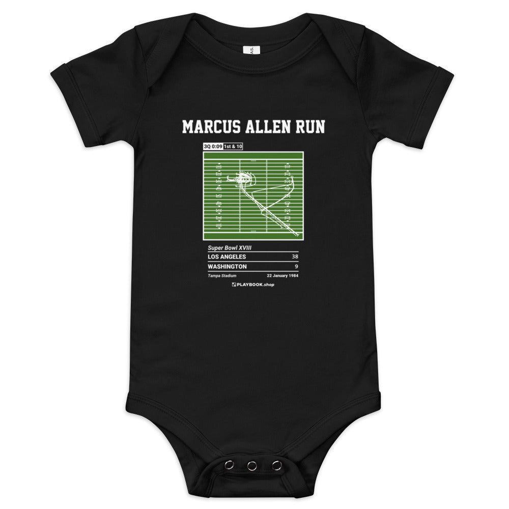 Greatest Oakland Raiders Plays Baby Bodysuit: Marcus Allen Run (1984)