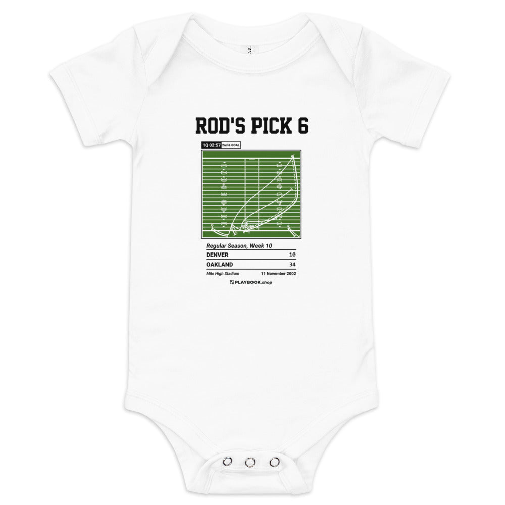 Greatest Oakland Raiders Plays Baby Bodysuit: Rod's Pick 6 (2002)