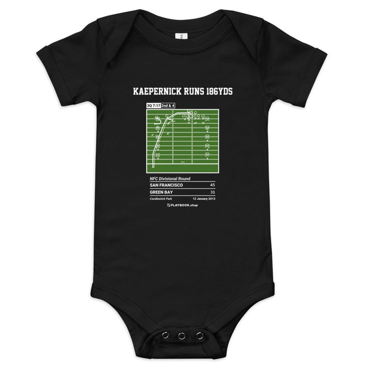 Greatest San Francisco 49ers Plays Baby Bodysuit: Kaepernick runs 186yds (2013)