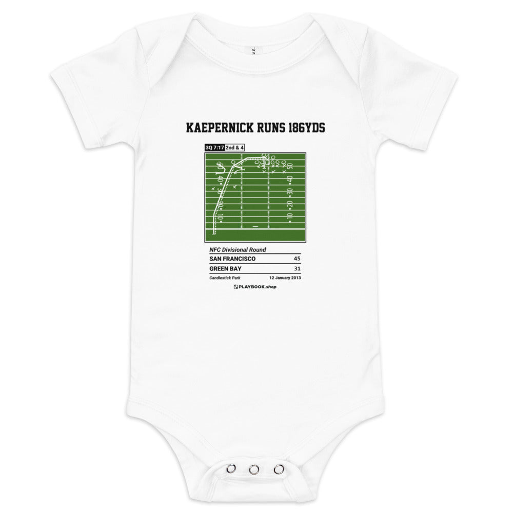 Greatest San Francisco 49ers Plays Baby Bodysuit: Kaepernick runs 186yds (2013)
