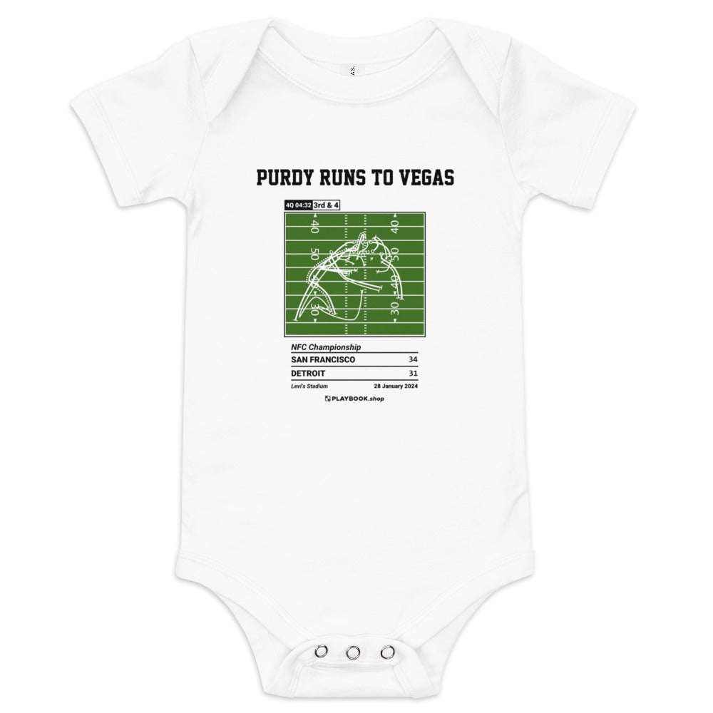 Greatest San Francisco 49ers Plays Baby Bodysuit: Purdy Runs to Vegas (2024)