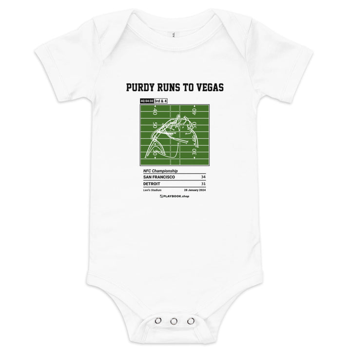 Greatest San Francisco 49ers Plays Baby Bodysuit: Purdy Runs to Vegas (2024)