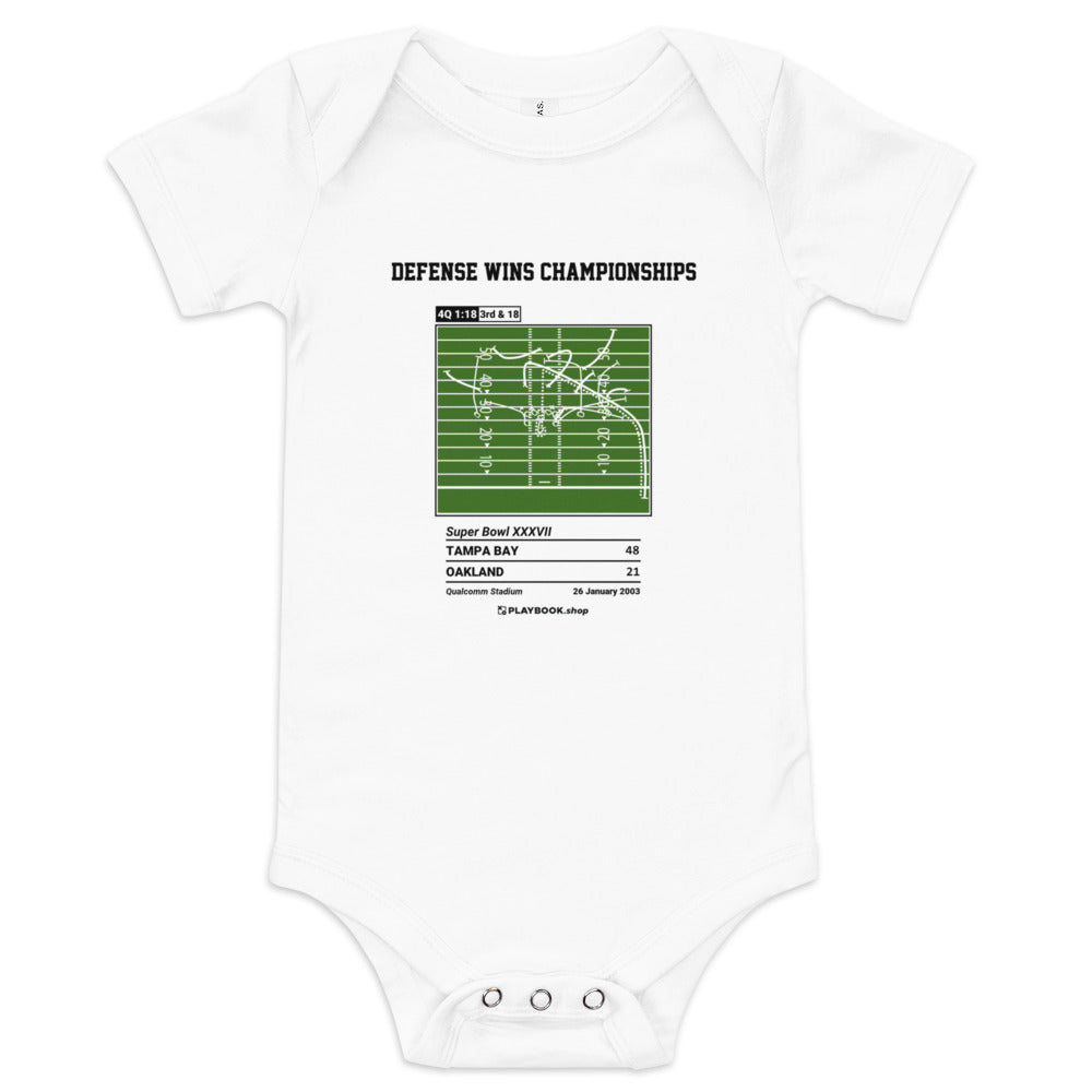 Greatest Tampa Bay Buccaneers Plays Baby Bodysuit: Defense Wins Championships (2003)
