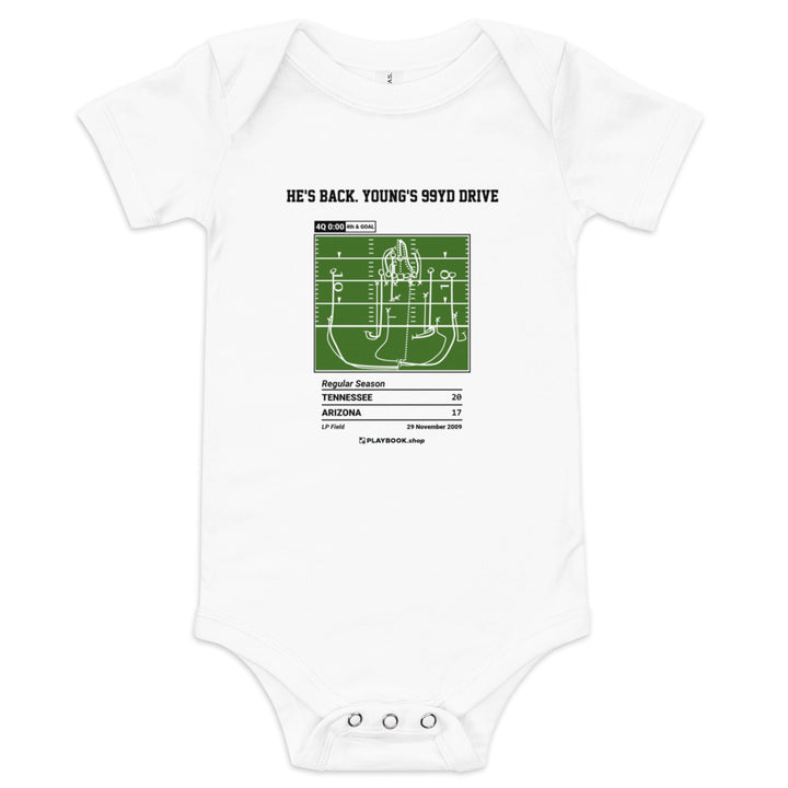 Greatest Tennessee Titans Plays Baby Bodysuit: He's back. Young's 99yd Drive (2009)