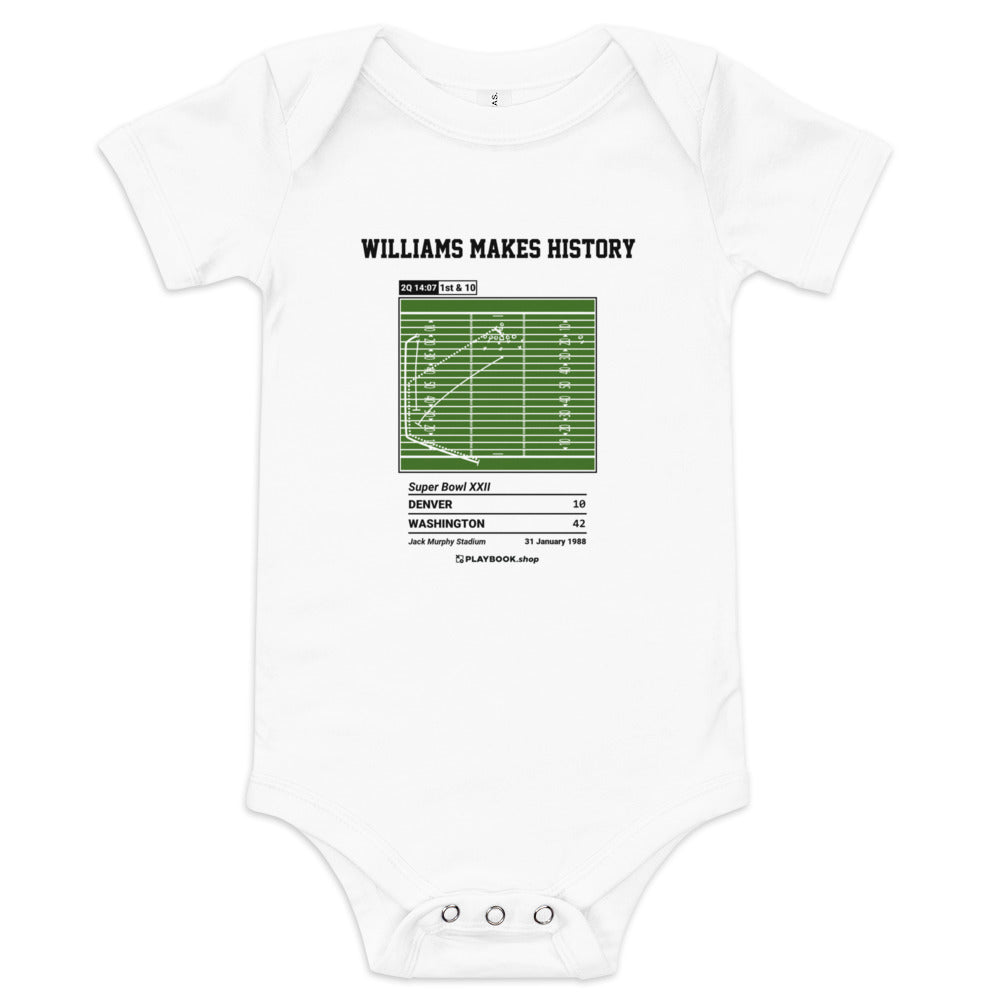Greatest Washington Commanders Plays Baby Bodysuit: Williams makes history (1988)