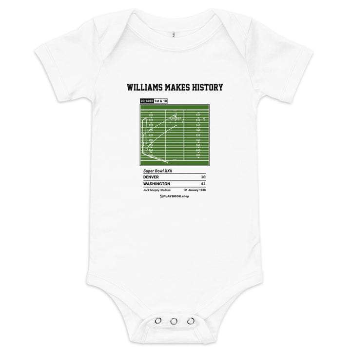 Greatest Washington Commanders Plays Baby Bodysuit: Williams makes history (1988)