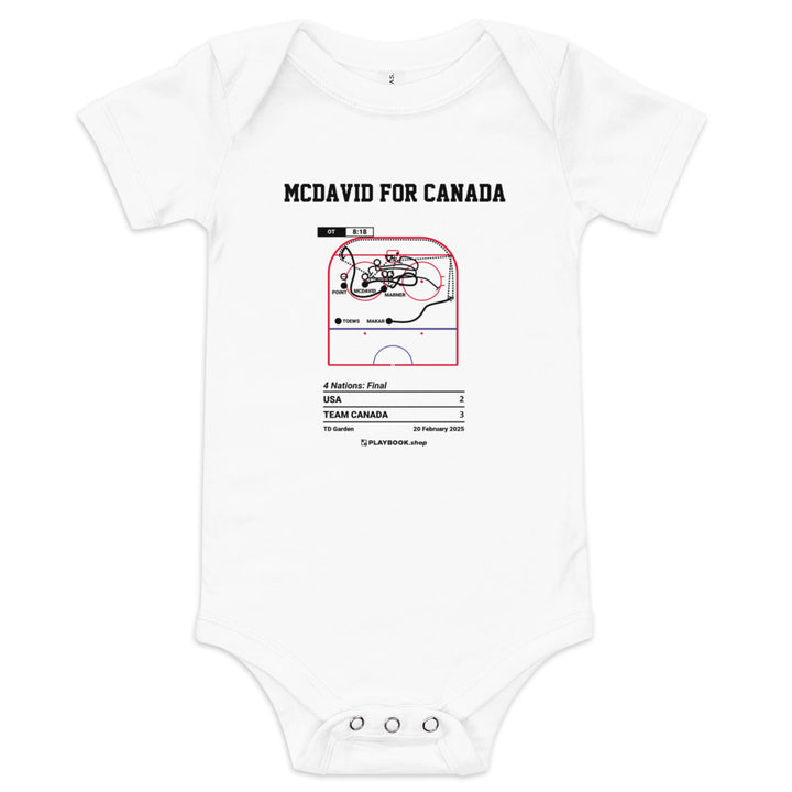 Greatest Canada Men's National Hockey Team Goals Baby Bodysuit: McDavid For Canada (2025)
