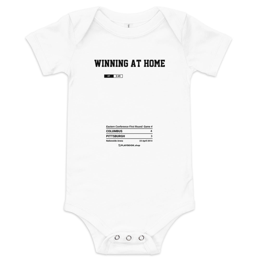 Greatest Columbus Blue Jackets Goals Baby Bodysuit: Winning at home (2014)