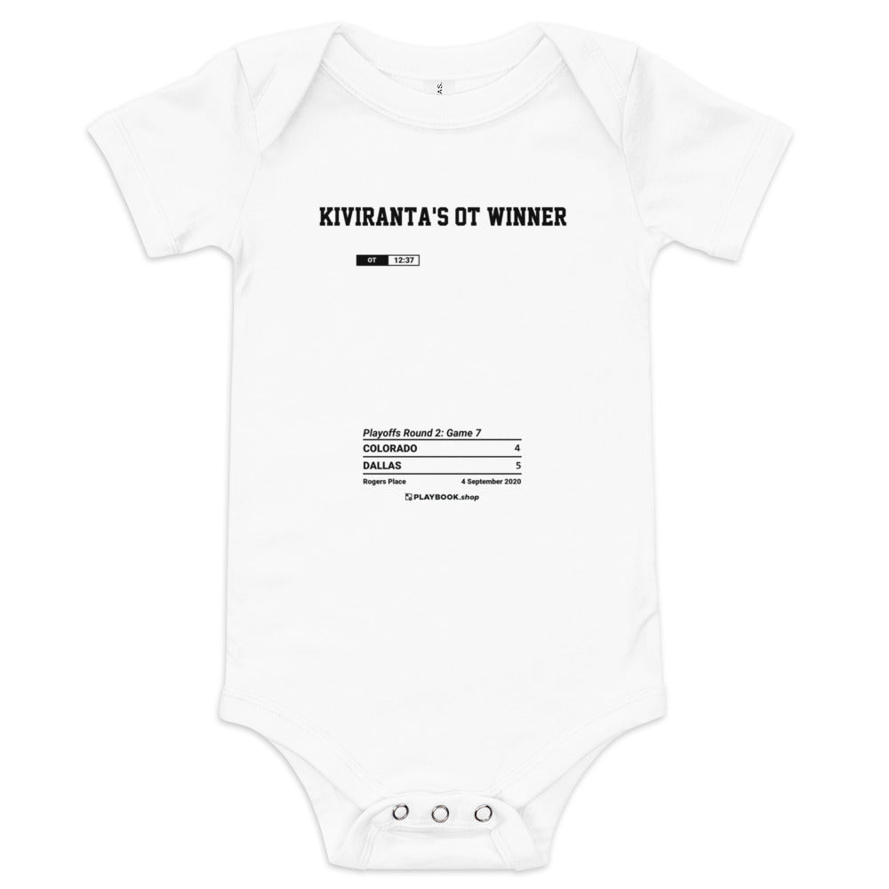 Greatest Dallas Stars Goals Baby Bodysuit: Kiviranta's OT Winner (2020)