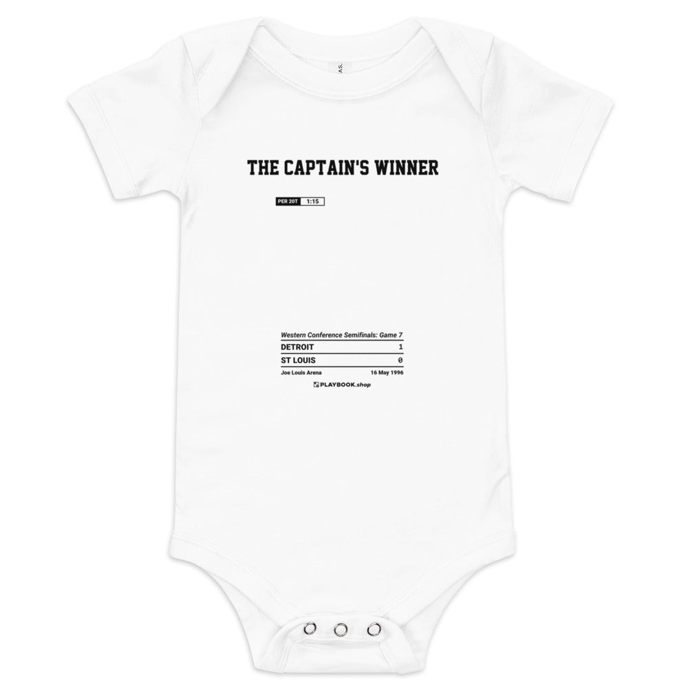 Greatest Detroit Red Wings Goals Baby Bodysuit: The Captain's Winner (1996)