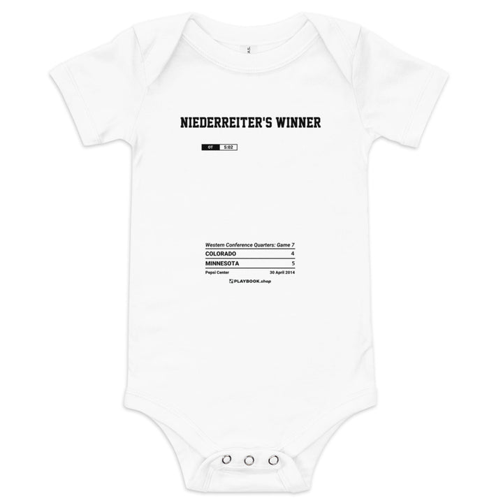 Greatest Minnesota Wild Goals Baby Bodysuit: Niederreiter's winner (2014)
