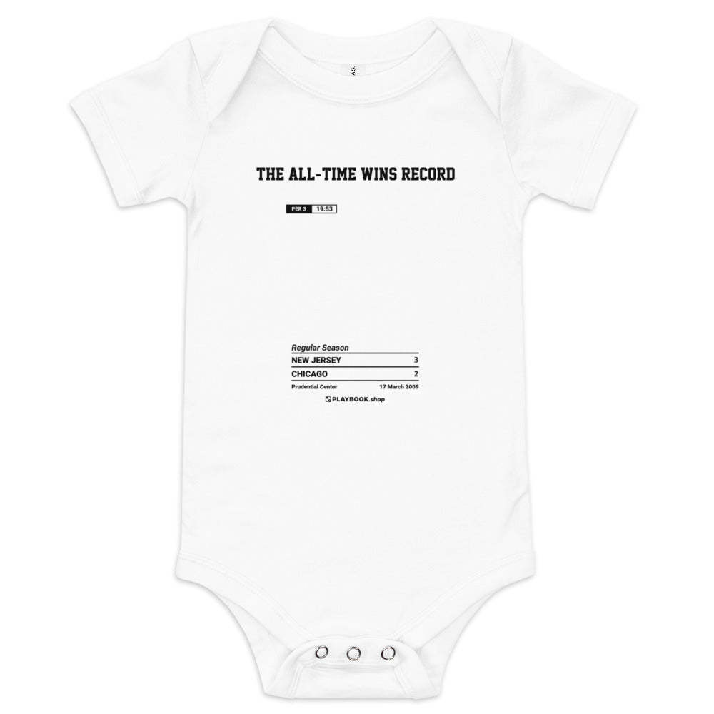 Greatest New Jersey Devils Goals Baby Bodysuit: The all-time wins record (2009)