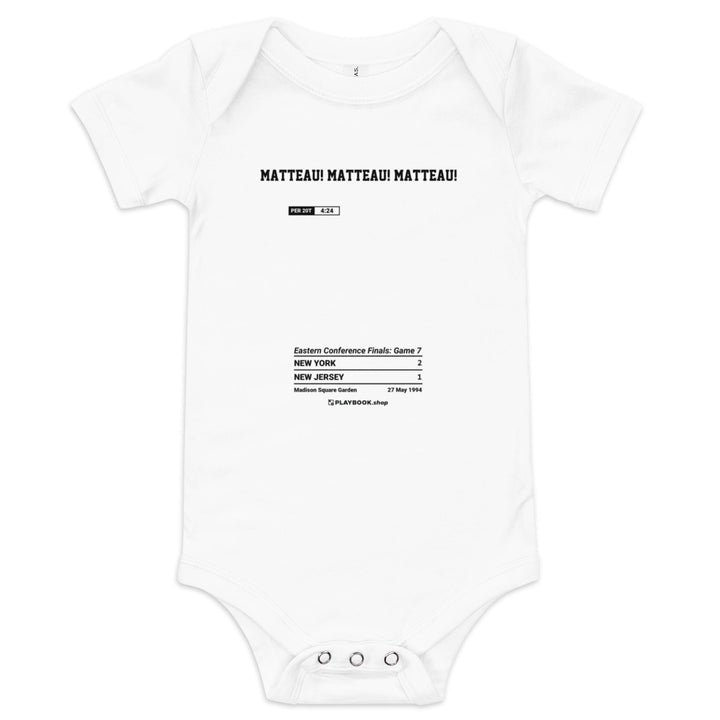 Greatest New York Rangers Goals Baby Bodysuit: Matteau! Matteau! Matteau! (1994)