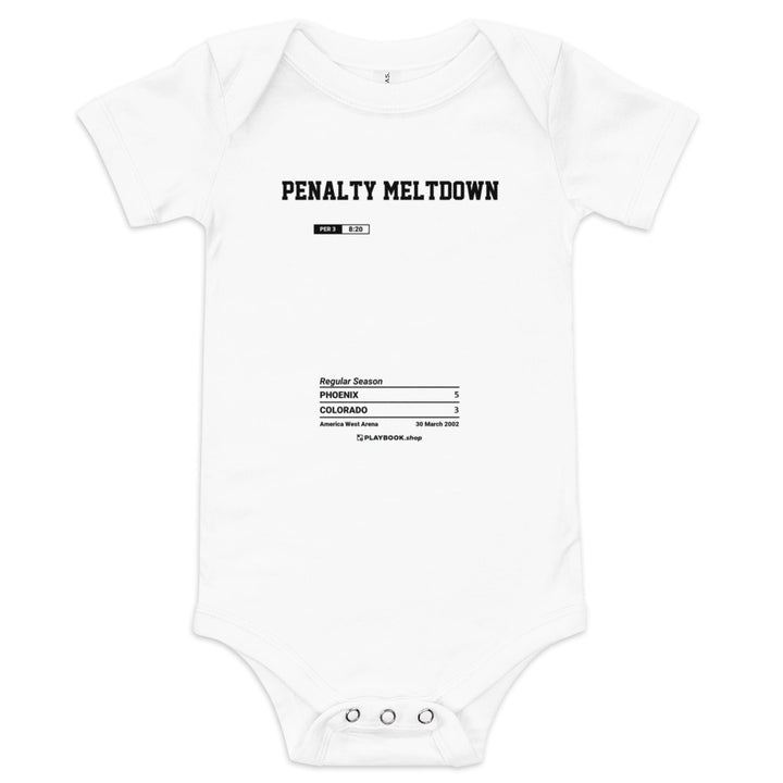 Greatest Phoenix Coyotes Goals Baby Bodysuit: Penalty Meltdown (2002)