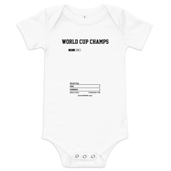 Greatest United States Men's National Hockey Team Goals Baby Bodysuit: World Cup Champs (1996)