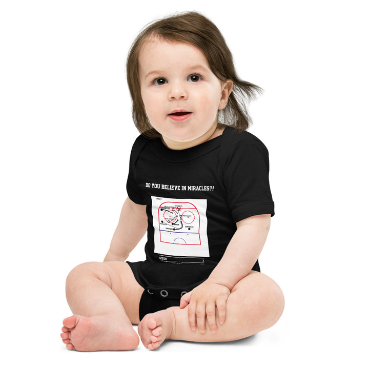 Greatest United States Men's National Hockey Team Goals Baby Bodysuit: Do you believe in miracles?! (1980)