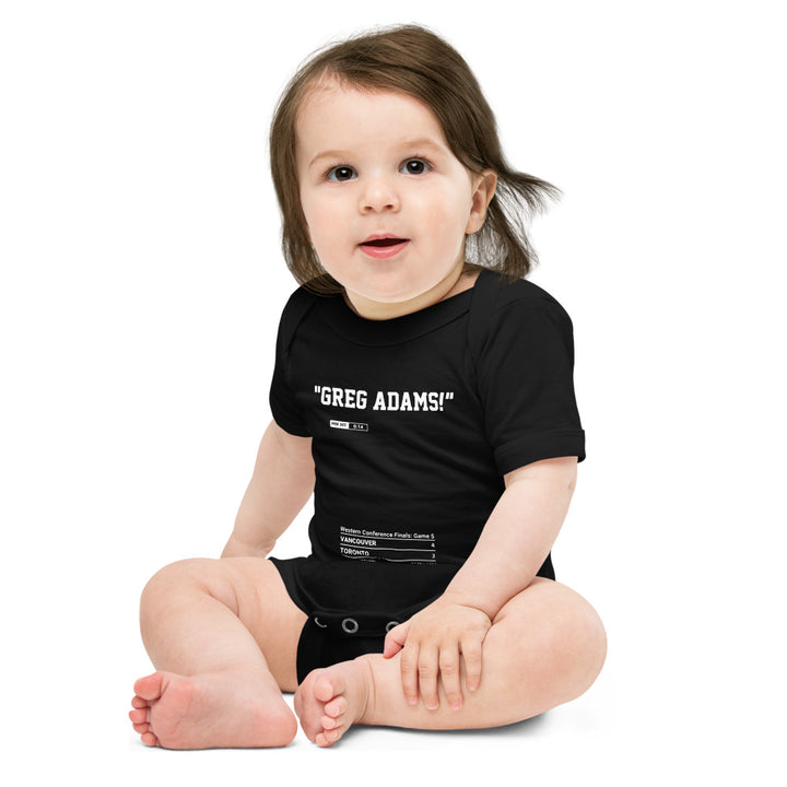 Greatest Vancouver Canucks Goals Baby Bodysuit: "Greg Adams!" (1994)