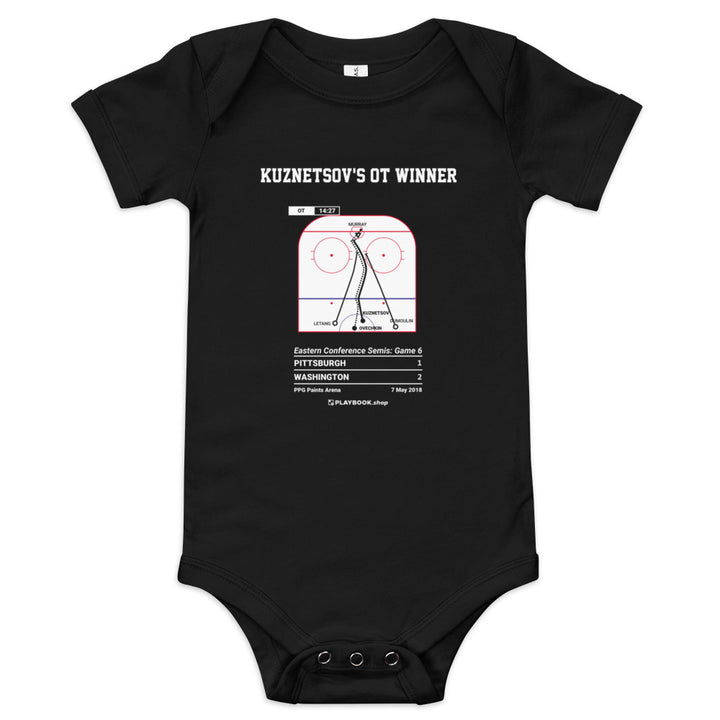 Greatest Washington Capitals Goals Baby Bodysuit: Kuznetsov's OT winner (2018)