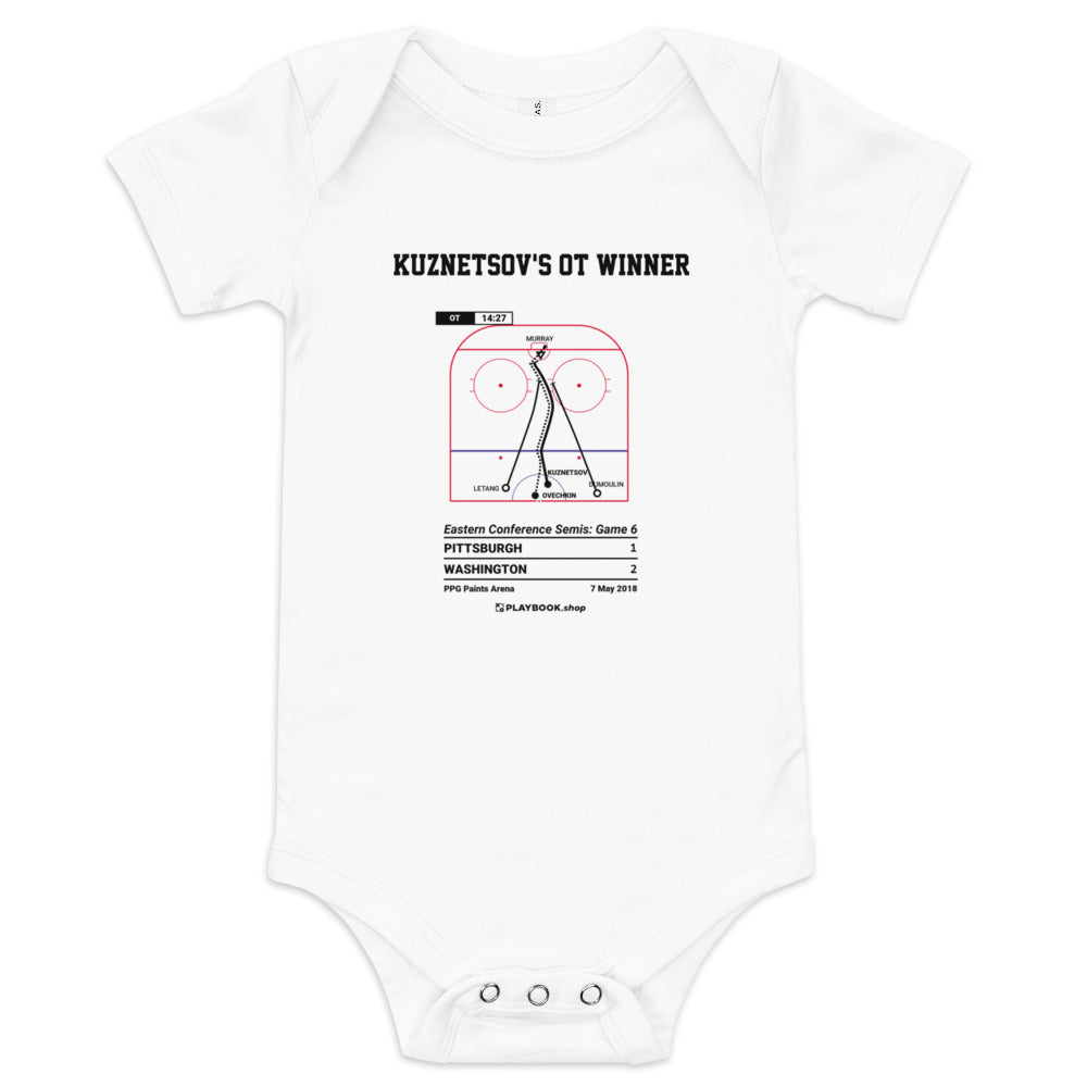 Greatest Washington Capitals Goals Baby Bodysuit: Kuznetsov's OT winner (2018)