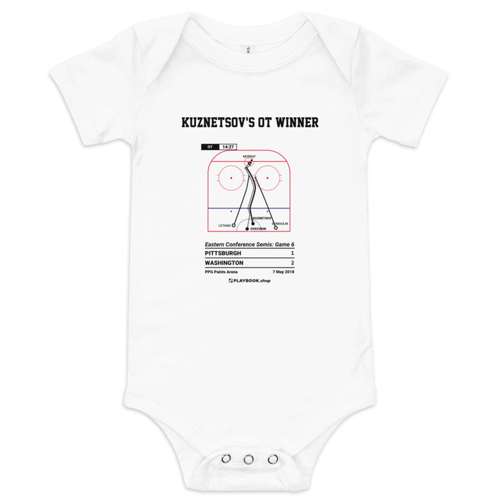Greatest Washington Capitals Goals Baby Bodysuit: Kuznetsov's OT winner (2018)