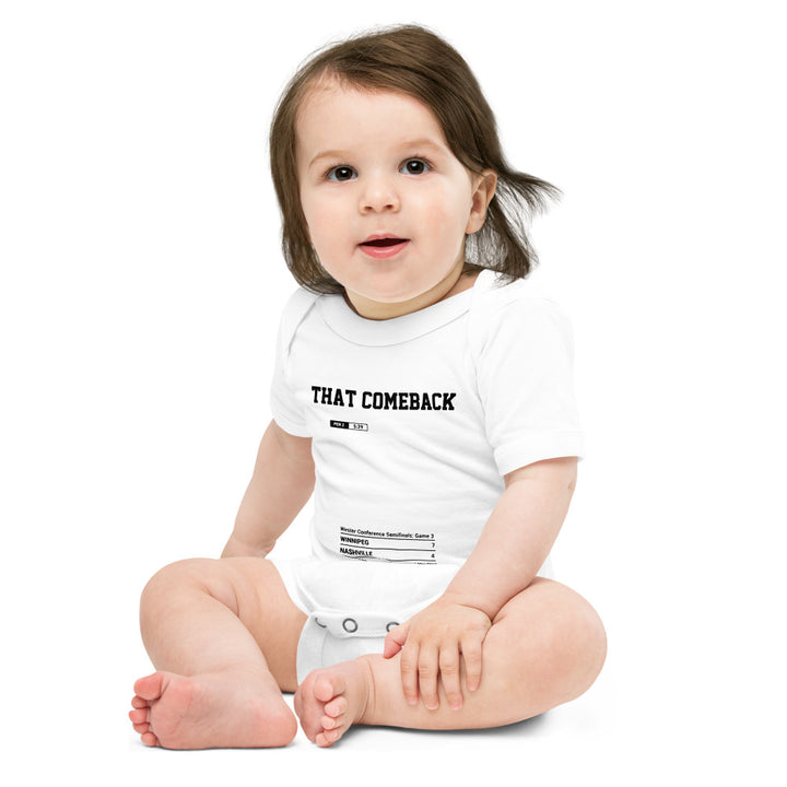 Greatest Winnipeg Jets Goals Baby Bodysuit: THAT Comeback (2018)