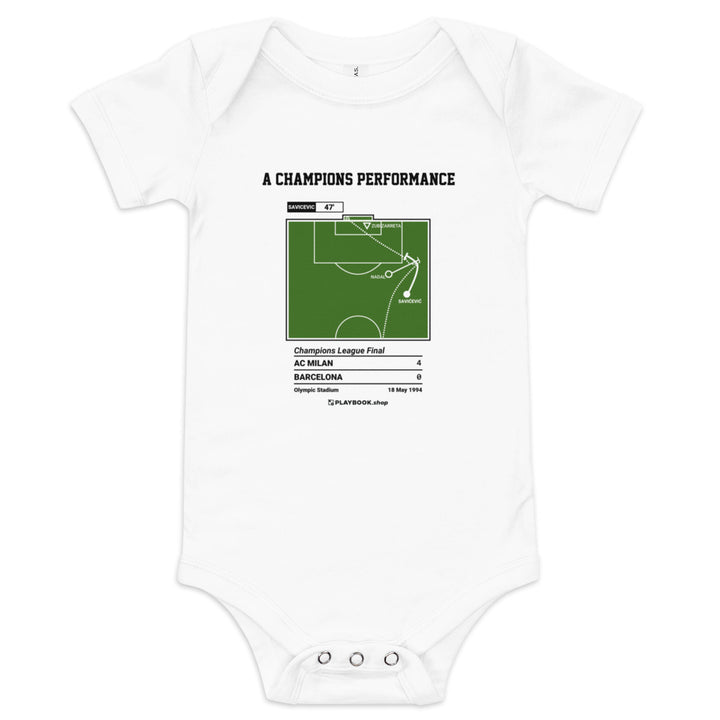 Greatest AC Milan Goals Baby Bodysuit: A Champions performance (1994)