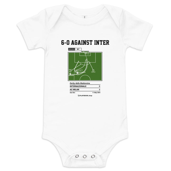 Greatest AC Milan Goals Baby Bodysuit: 6-0 against Inter (2001)