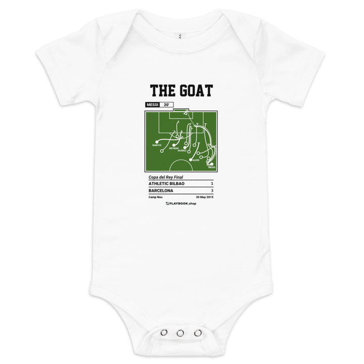Greatest Barcelona Goals Baby Bodysuit: The GOAT (2015)