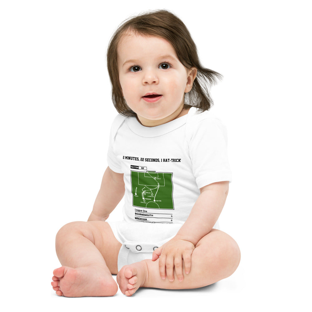 Greatest Bournemouth Goals Baby Bodysuit: 2 minutes, 22 seconds, 1 hat-trick (2004)