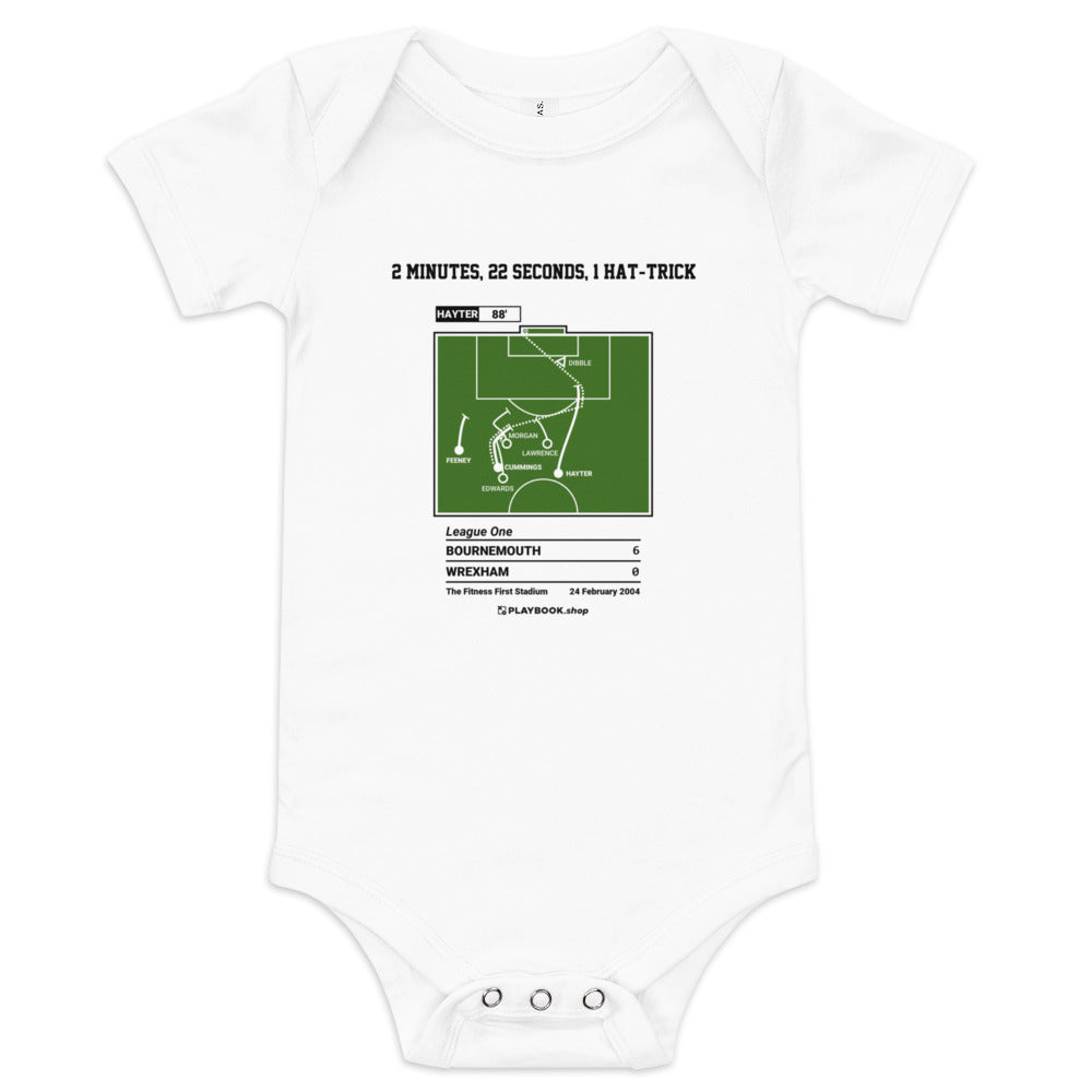 Greatest Bournemouth Goals Baby Bodysuit: 2 minutes, 22 seconds, 1 hat-trick (2004)