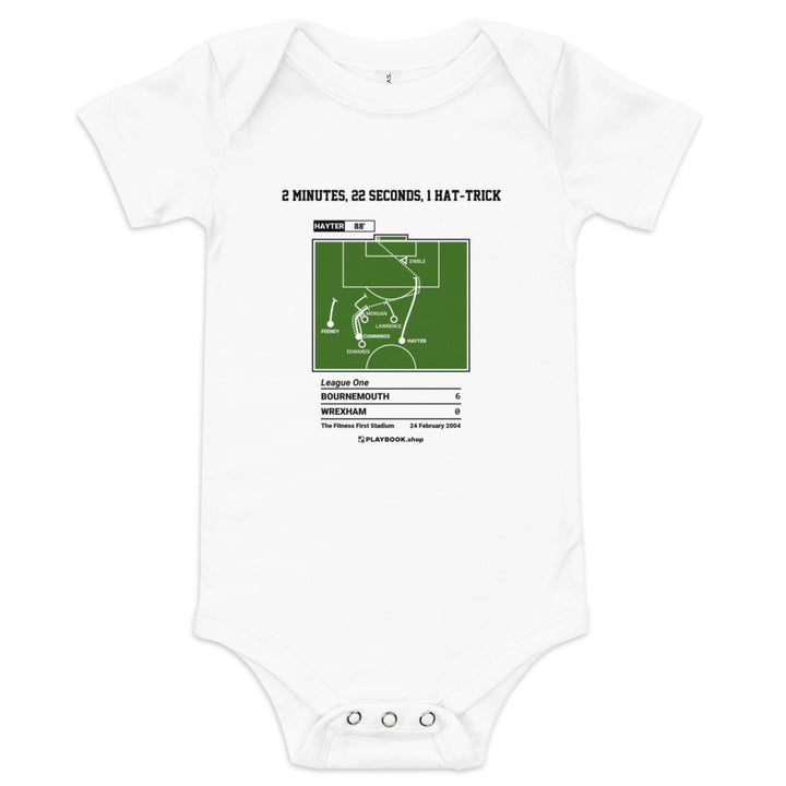 Greatest Bournemouth Goals Baby Bodysuit: 2 minutes, 22 seconds, 1 hat-trick (2004)
