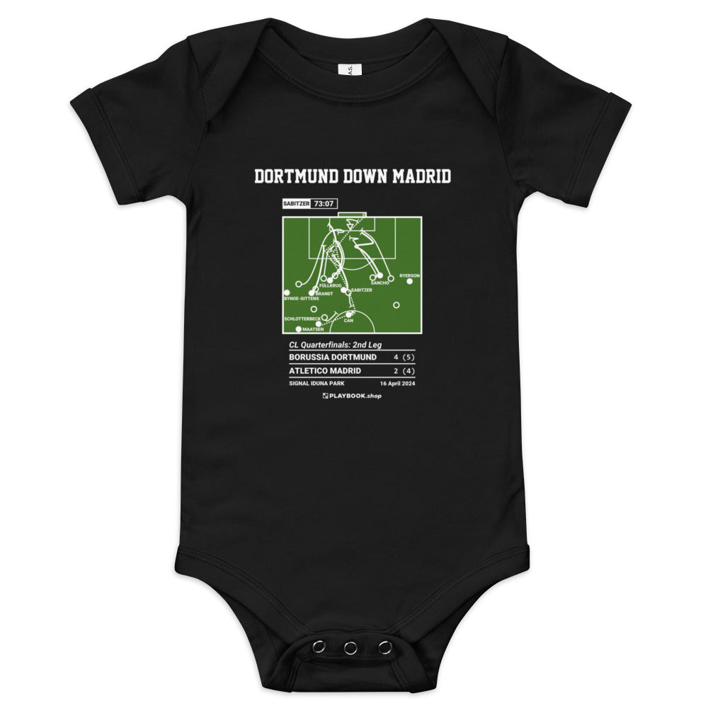 Greatest Borussia Dortmund Goals Baby Bodysuit: Dortmund Down Madrid (2024)