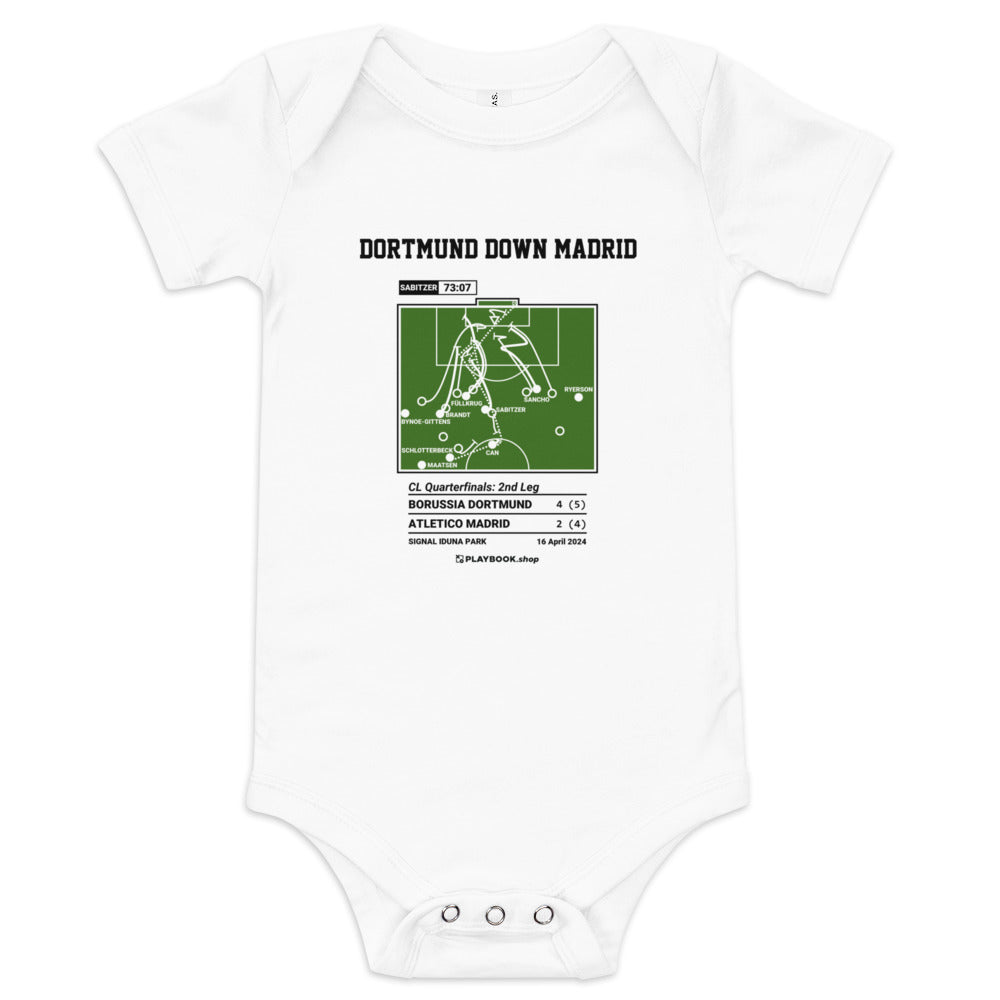 Greatest Borussia Dortmund Goals Baby Bodysuit: Dortmund Down Madrid (2024)